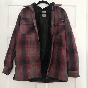 Dickies Hooded Quilted Relaxed Plaid Shirt Jacket